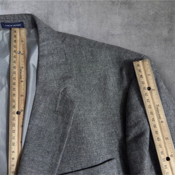 Stafford Blazer 44R Gray Cotton\Linen Sport Coat Classic Fit 2-Button Jacket Men - Picture 8 of 12